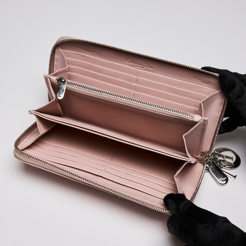 Dior Pink Patent Leather Zip Around Wallet