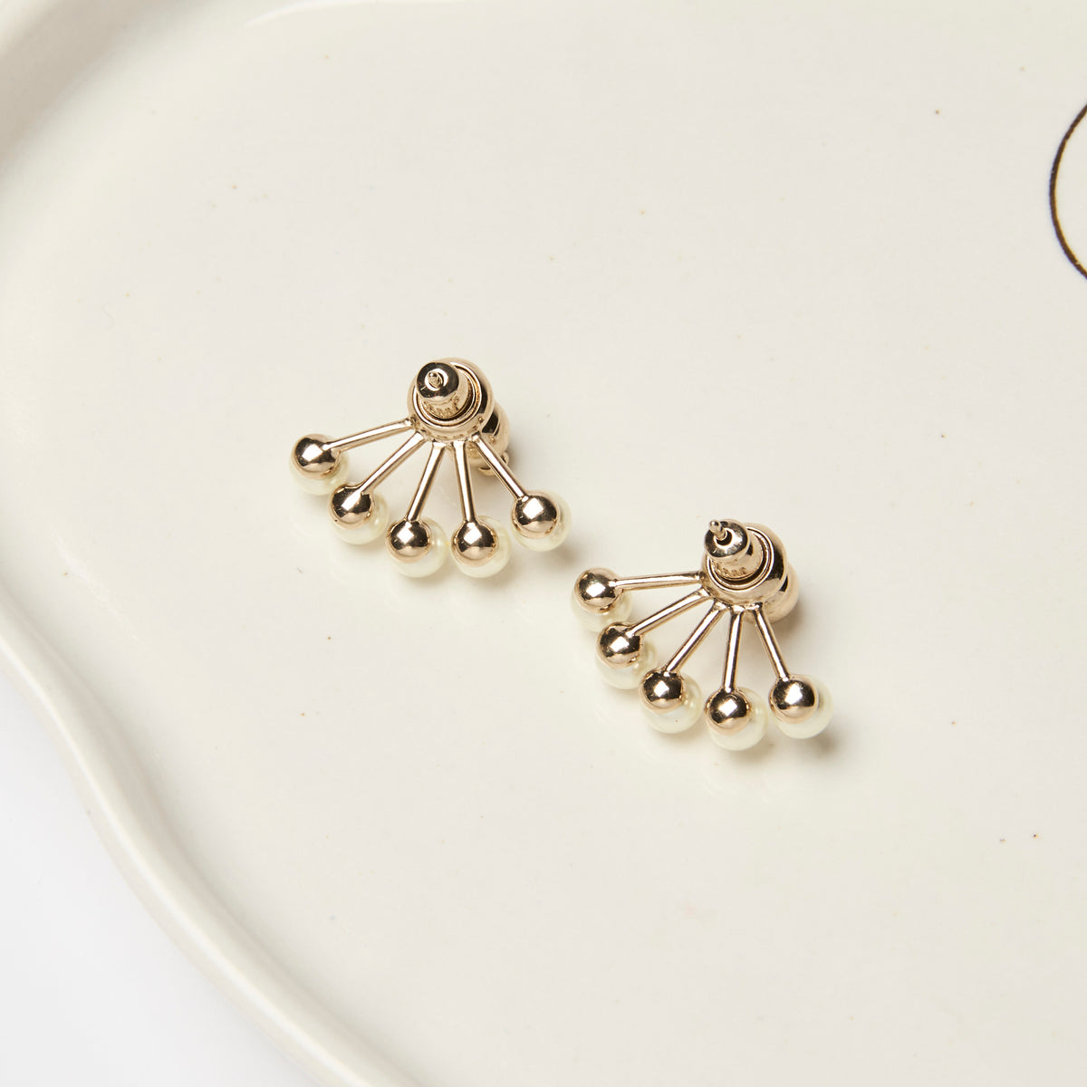 Dior Pearl and Gold Earrings