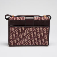 Excellent Pre-Loved Burgundy Monogram Canvas and Leather Flap Bag with Shoulder Strap. (back)