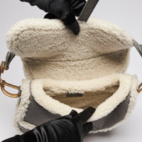 Dior Suede and Shearling Saddle Bag