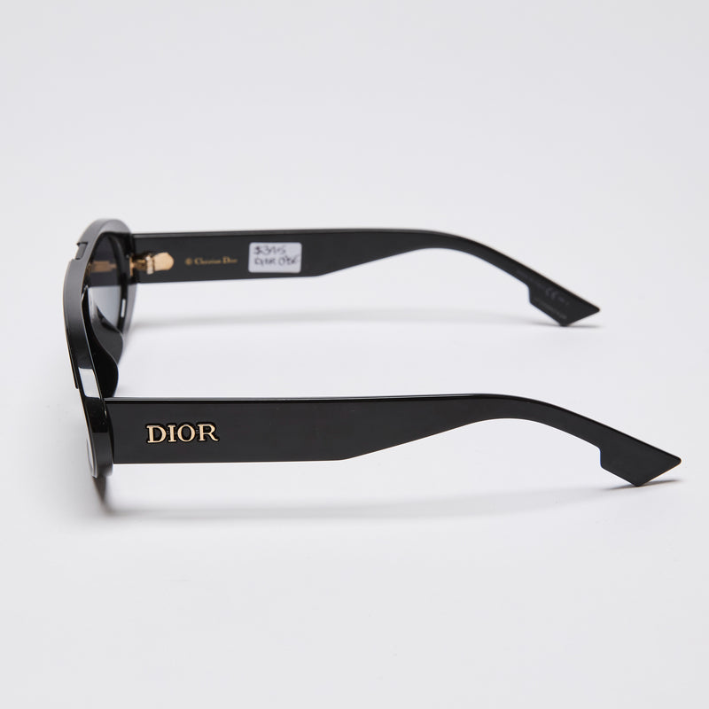 Christian Dior Black Oblique Oval Sunglasses