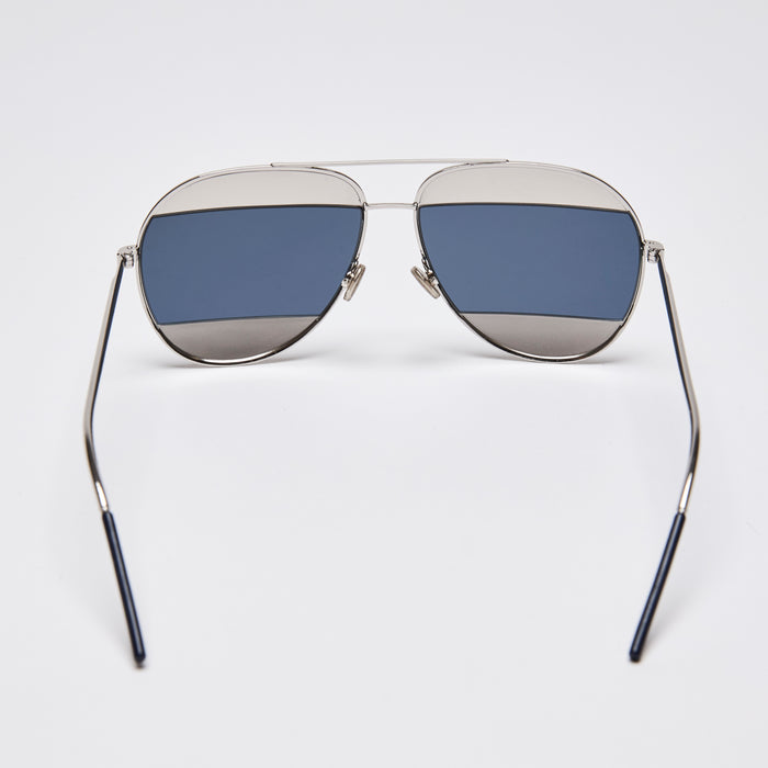 Christian Dior Silver Split Aviator Sunglasses