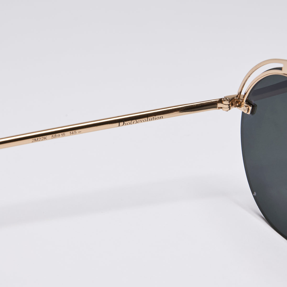 Dior Revolution Black Aviator Sunglasses (logo)