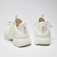 Pre-Loved White Technical Fabric and Rubber Lace Up Sneakers(back)