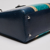 Dior Lady Dior Blue/Green Python Shoulder Bag (Corner)