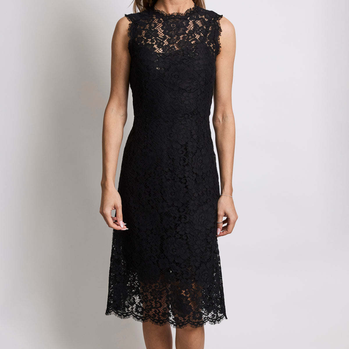 Dolce & Gabbana Black Lace Knee Length Dress