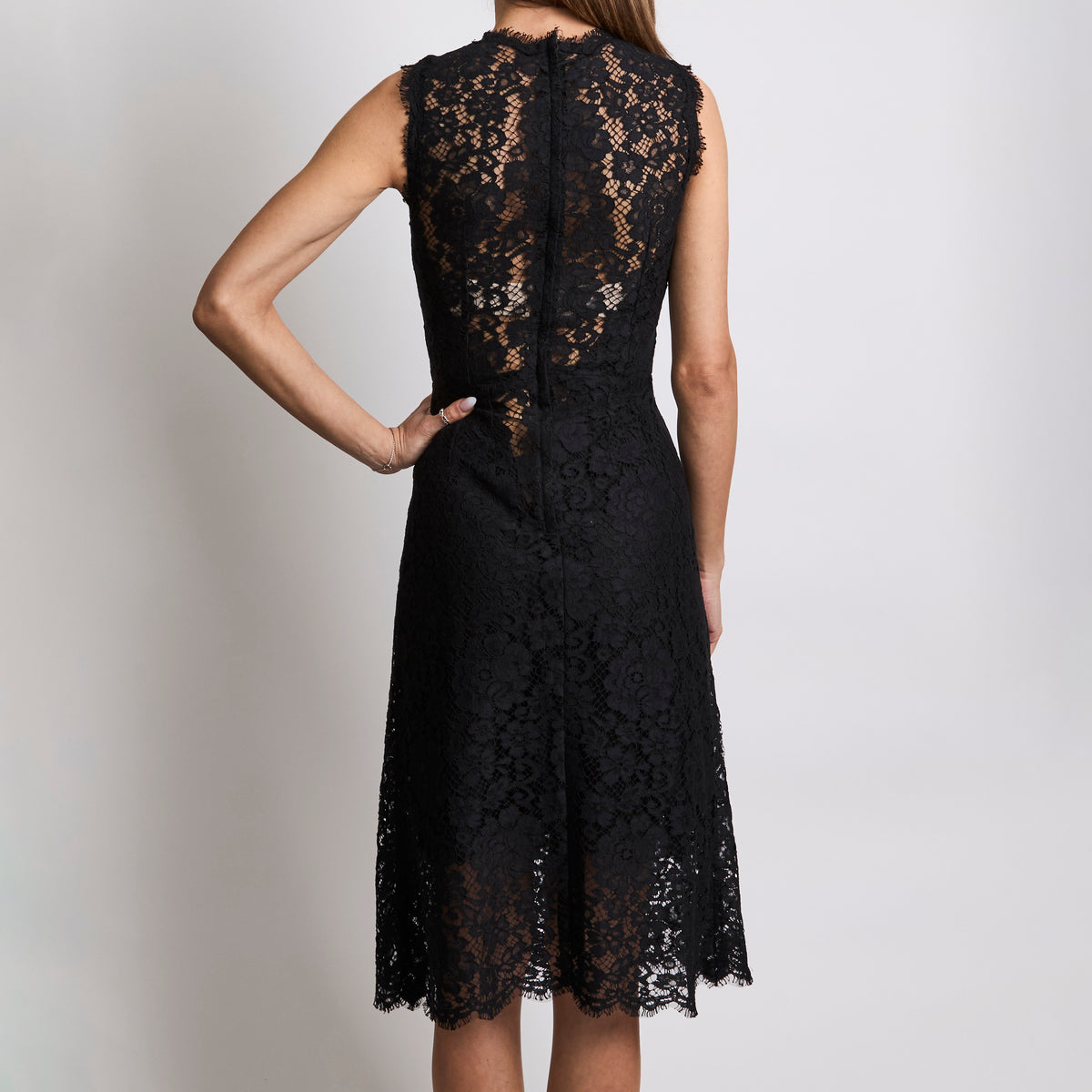 Dolce & Gabbana Black Lace Knee Length Dress