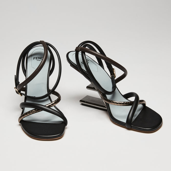 Fendi "Fendi First" Leather Sandals, Size 36.5