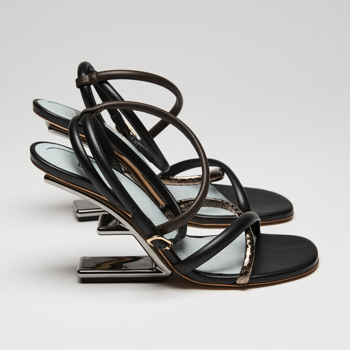 Fendi "Fendi First" Leather Sandals, Size 36.5