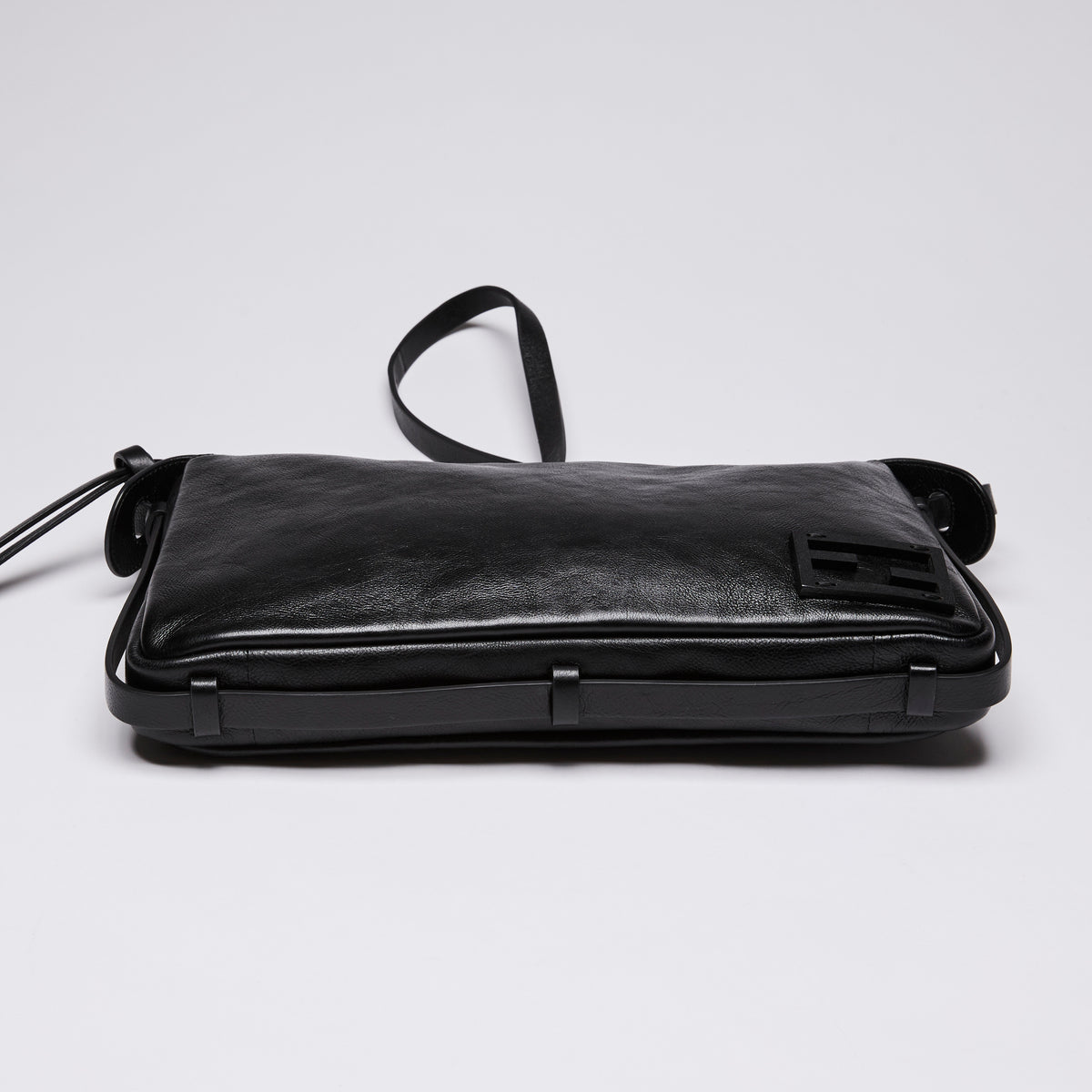 Fendi "Simply Fendi" Bag in Black Leather MM Size