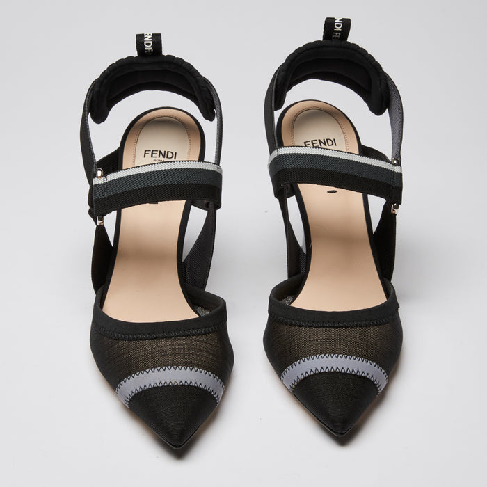 Fendi "Colibri" Heels in Black and Grey Size 39.5