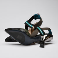 Fendi "Colibri" Heels in Black and Teal Size 39.5