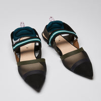 Fendi "Colibri" Flats in Black and Teal Size 39.5