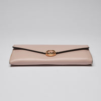 Fendi Pink Leather Envelope Style Full Size Wallet