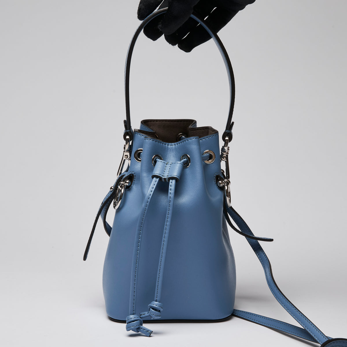 Fendi Blue "Mon Tresor" Mini Bucket Bag