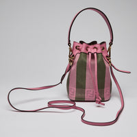 Fendi Pink/Green "Mon Tresor" Mini Bucket Bag