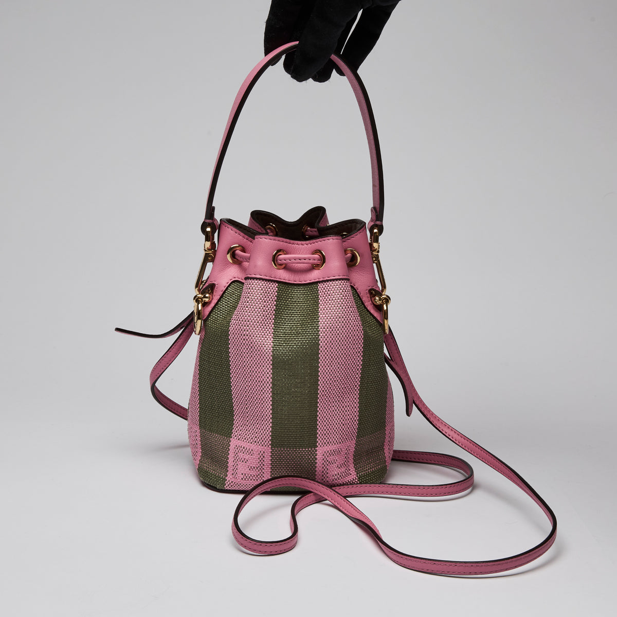 Fendi Pink/Green "Mon Tresor" Mini Bucket Bag