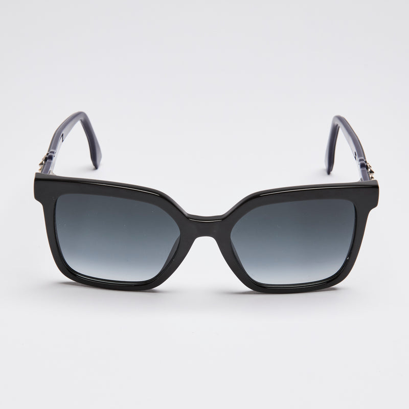 Fendi Black Square Frame Sunglasses with Studs