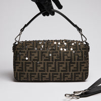 Fendi Monogram "Baguette" Bag with Sequins and Strap