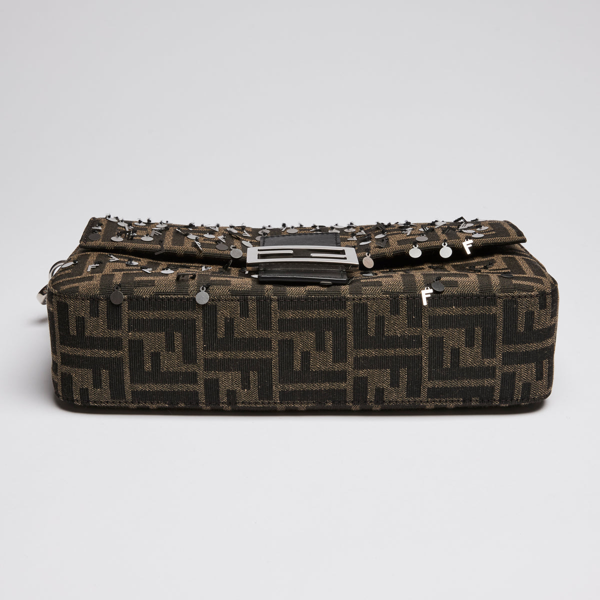 Fendi Monogram "Baguette" Bag with Sequins and Strap