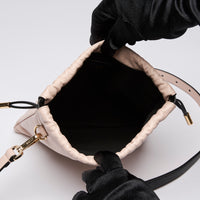 Fendi Pale Pink Leather Roma Drawstring Pouch (interior)