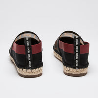 Fendi Canvas Mesh FF Colibri Espadrilles Black Tobacco Size 38.5