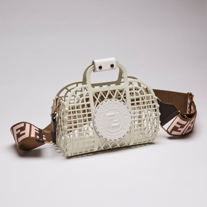 Fendi Recycled Plastic Vitello Liberty Matte Basket Bag White (Front)