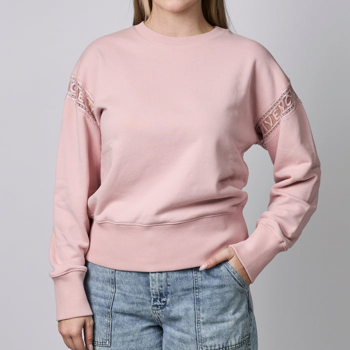 Givenchy Pink Cotton Lace Insert Sweatshirt Size S