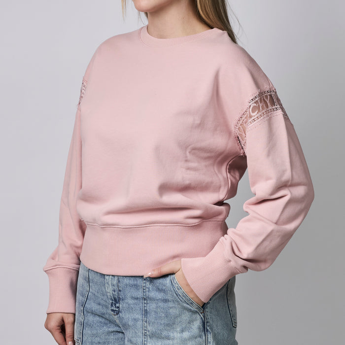 Givenchy Pink Cotton Lace Insert Sweatshirt Size S