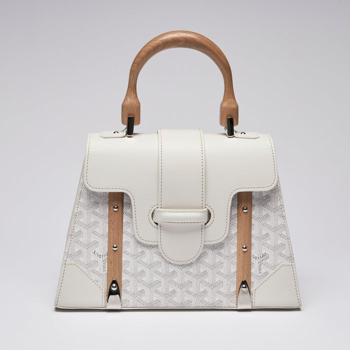 Goyardine Structure Saigon White Hand Bag (Front)