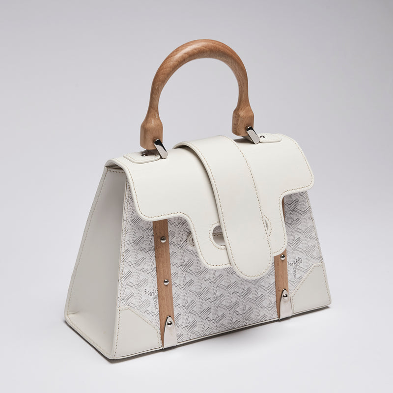 Goyardine Structure Saigon White Hand Bag (Front)