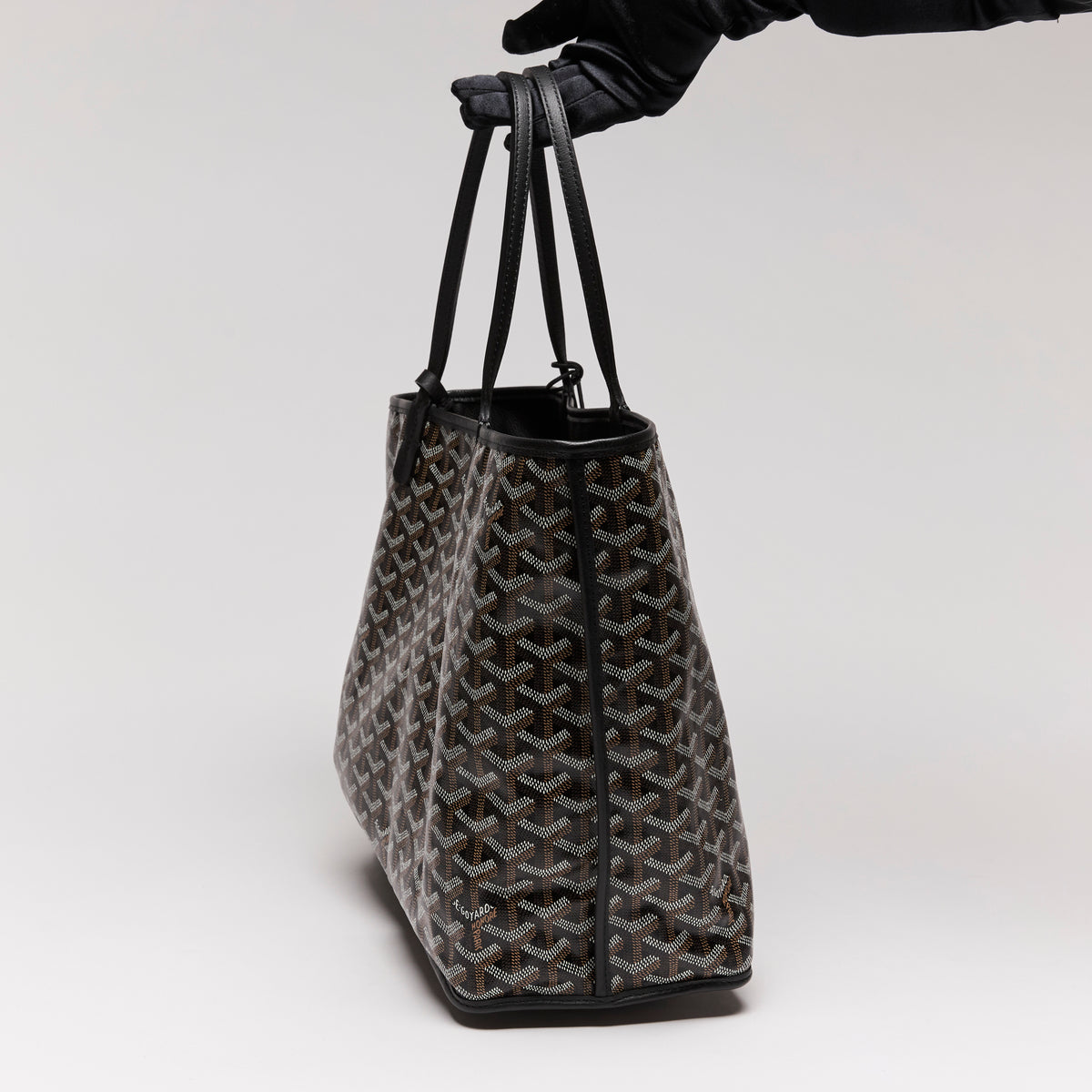 Goyard Reversible Small Goyardine Artois PM Black Tote (Side)