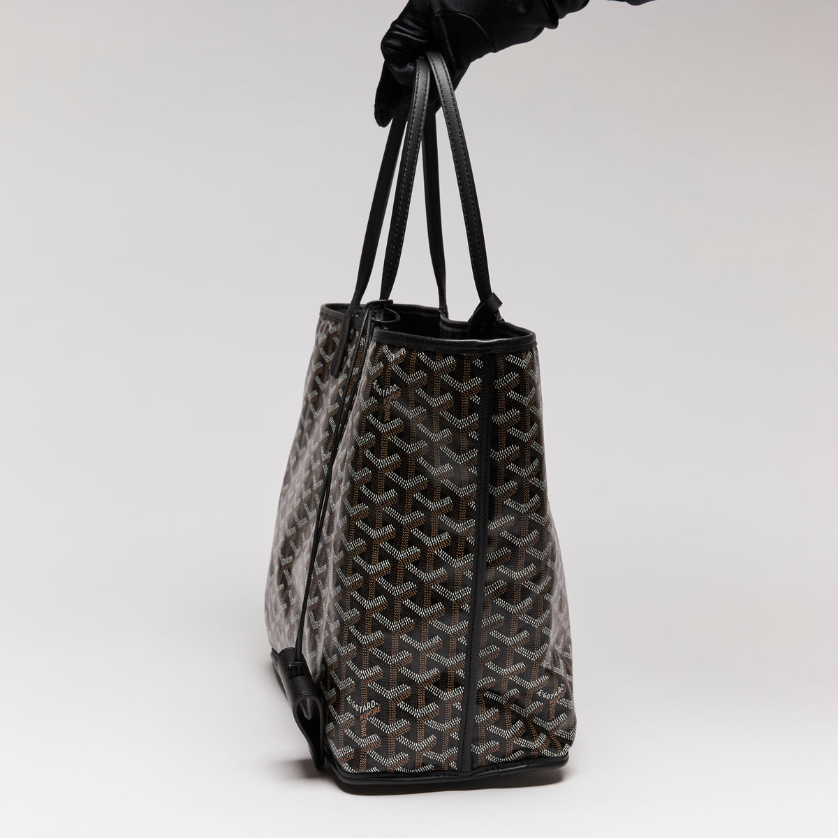 Goyard Reversible Small Goyardine Artois PM Black Tote (Side)