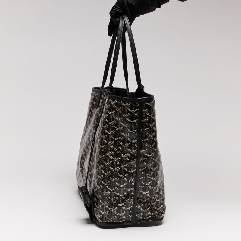 Goyard Reversible Small Goyardine Artois PM Black Tote (Side)