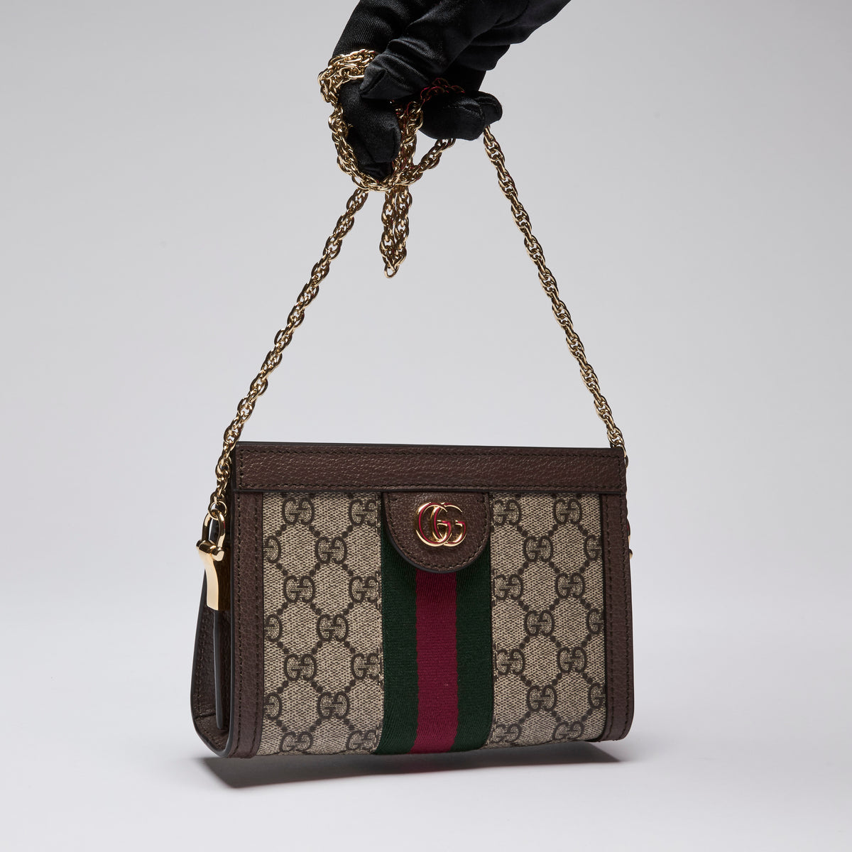  Excellent pre-Loved Stylish Gucci GG Supreme Monogram Mini Ophedia Chain Shoulder Bag  (Front)