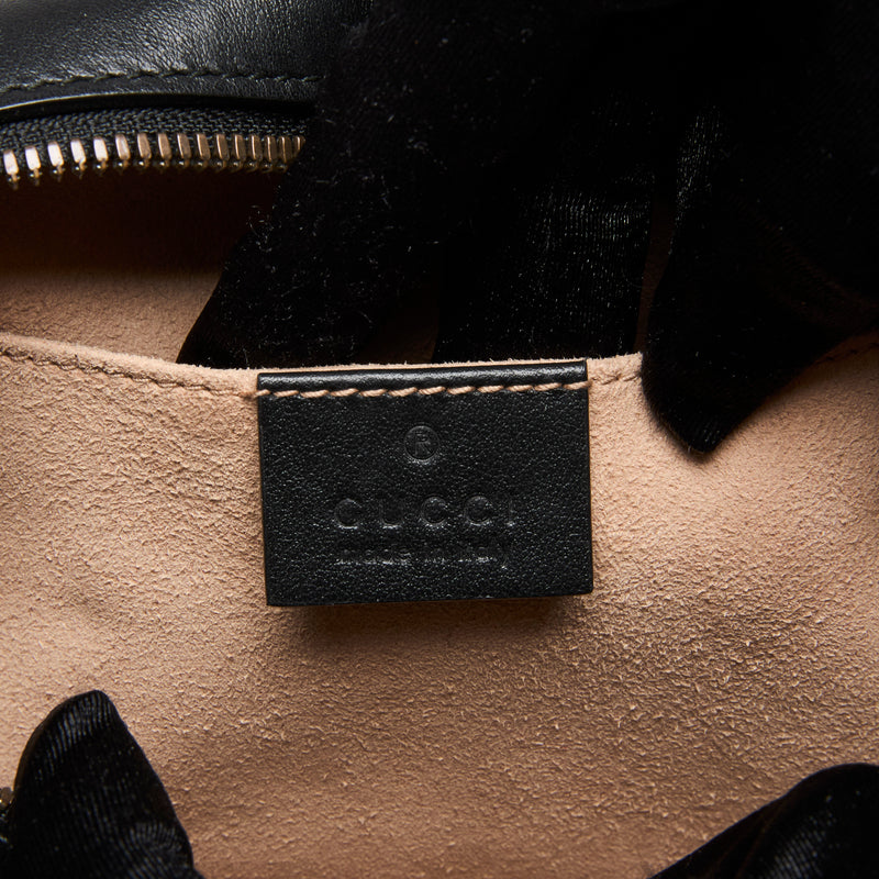 Excellent Pre-Loved Gucci Black Mini GG Marmont Chain Shoulder Bag (Label)