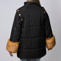 Gucci Black Detachable Sleeves Padded Jacket Size 38