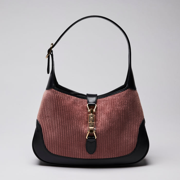 Gucci Small "Jackie" bag, Pink Corduroy with Leather Details