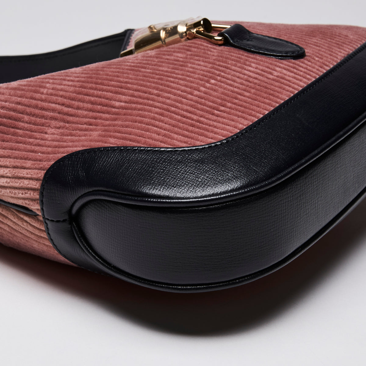 Gucci Small "Jackie" bag, Pink Corduroy with Leather Details