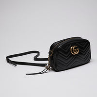 Gucci Marmont Camera Bag in Black Quilted Leather