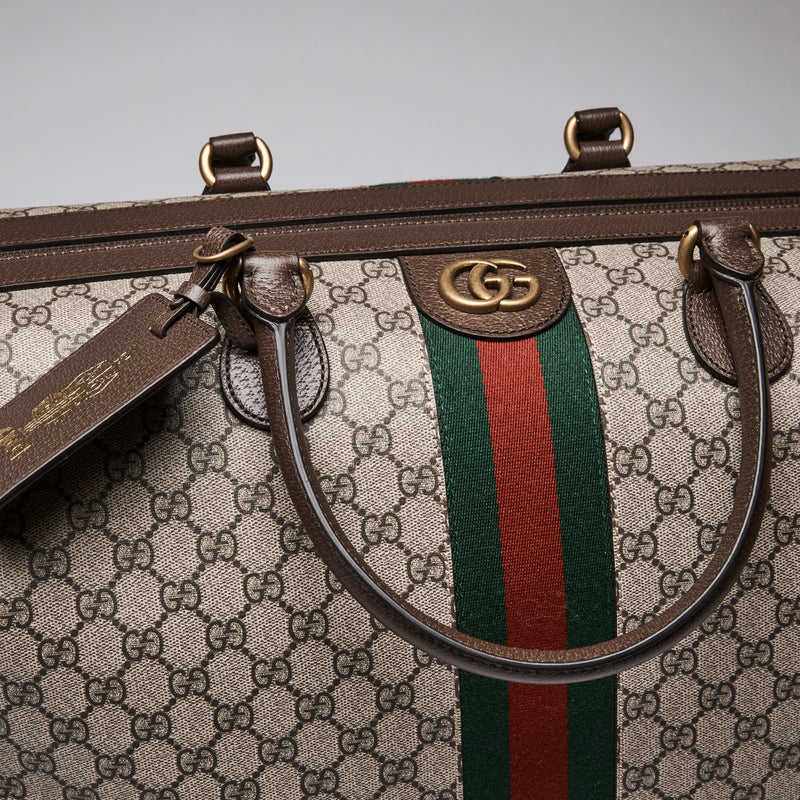 Gucci "GG Supreme Ophidia" Carry-on Duffle Bag, Large Size