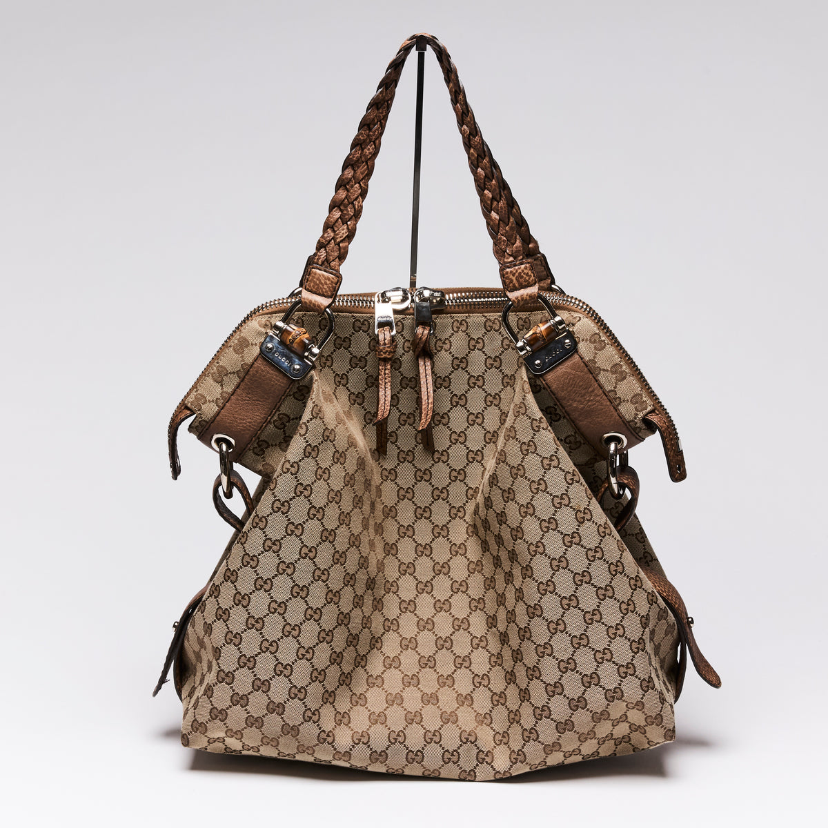 Gucci GG Canvas "Bamboo Shopper" Shoulder Bag