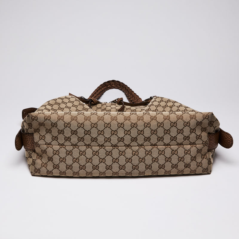 Gucci GG Canvas "Bamboo Shopper" Shoulder Bag