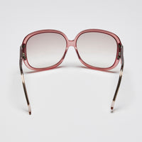 Pre-Loved Clear Red Tinted Resin Square Framed Sunglasses.(back)