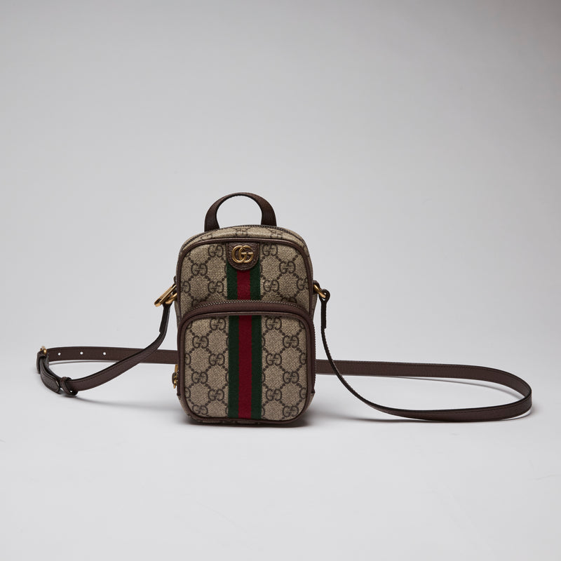 Gucci "Ophidia" Supreme Monogram Mini Crossbody Bag