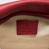 Gucci Red Grained Leather Logo Belt Bag(logo)