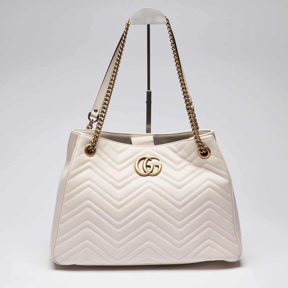 Gucci GG Marmont Shoulder Tote Bag Cream (Front)