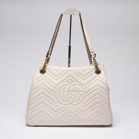 Gucci GG Marmont Shoulder Tote Bag Cream (Back)