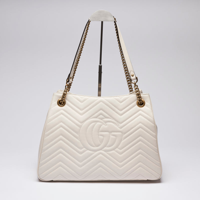 Gucci GG Marmont Shoulder Tote Bag Cream (Back)