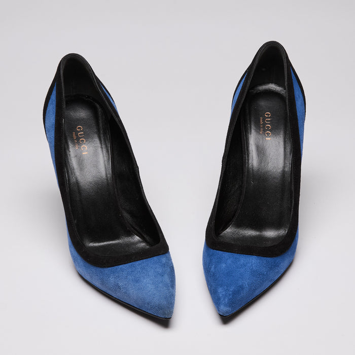 Gucci Tricolor Suede Pointed Toe Pumps Size 39